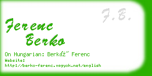 ferenc berko business card