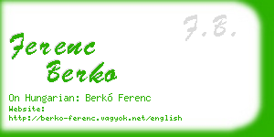 ferenc berko business card